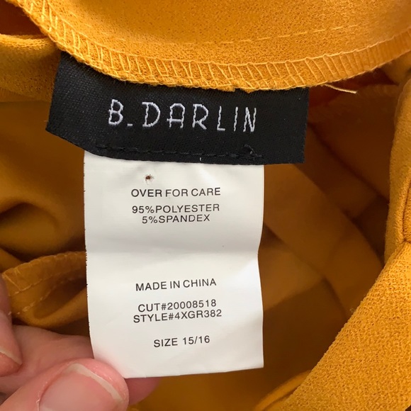 $25/2 B.Darlin Mustard Bodycon Belted Midi Dress Sheath NWT - Picture 8 of 9